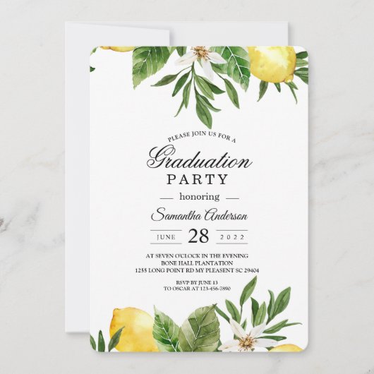 Moderne Waterverf gele leemten en leder Kaart (Voorkant)