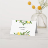 Moderne Waterverf gele leemten en leder Plaatskaartje (Achterkant)