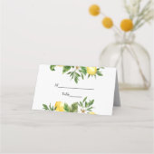 Moderne Waterverf gele leemten en leder Plaatskaartje (Voorkant)