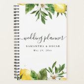 Moderne Waterverf gele leemten en leder Planner (Voorkant)