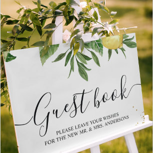 Moderne Waterverf gele leemten en leder Poster