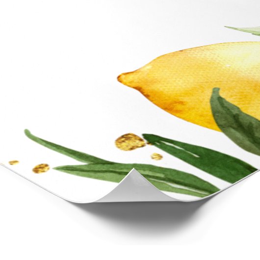 Moderne Waterverf gele leemten en leder Poster (Hoek)