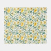 Moderne Waterverf gele paardenbloemen bloemenpatro Fleece Deken (Voorkant (Horizontaal))