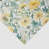 Moderne Waterverf gele paardenbloemen bloemenpatro Tissuepapier (Detail)