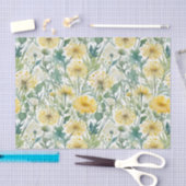 Moderne Waterverf gele paardenbloemen bloemenpatro Tissuepapier (Craft)