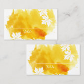 Moderne waterverf gele trouwplaatskaart plaatskaartje (Voorkant / Achterkant)