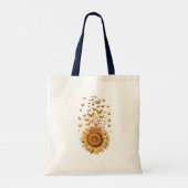 Moderne Waterverf Gele Zonnebloem Vlinder Tote Bag (Achterkant)