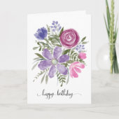Moderne Waterverf Gelukkige verjaardag Kaart (Voorkant)