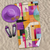 Moderne Waterverf geometrisch Abstract Strandlaken