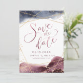 Moderne Waterverf Geometrische kalligrafie Save The Date (Staand voorkant)