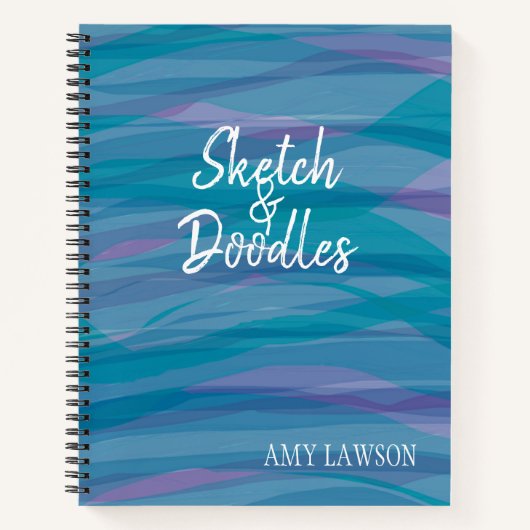 Moderne Waterverf gepersonaliseerd Notitieboek (Voorkant)