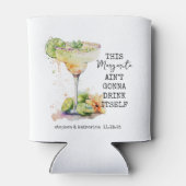 Moderne Waterverf gepersonaliseerde Margarita brui Blikjeskoeler (Achterkant)