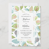 Moderne Waterverf geschilderde bladeren loof bruil Kaart (Voorkant)