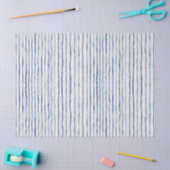 Moderne Waterverf Gestreept Patroon Blauw en Wit Tissuepapier (Craft)