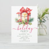 Moderne Waterverf Gift Corporate Holiday Party Kaart (Staand voorkant)