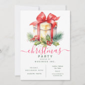 Moderne Waterverf Gift Corporate Xmas Party Kaart (Voorkant)