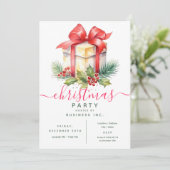 Moderne Waterverf Gift Corporate Xmas Party Kaart (Staand voorkant)