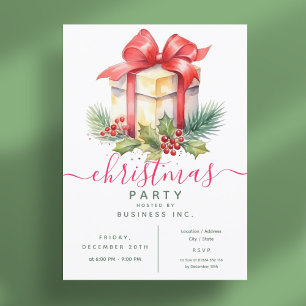Moderne Waterverf Gift Corporate Xmas Party Kaart