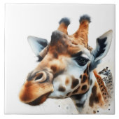 Moderne Waterverf Giraffe muurschildering Tegeltje (Voorkant)