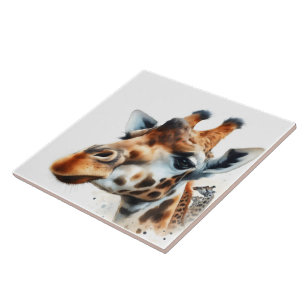 Moderne Waterverf Giraffe muurschildering Tegeltje