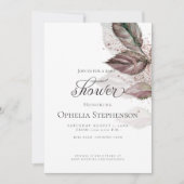 Moderne Waterverf Glitter Foliage Baby shower Kaart (Voorkant)