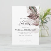 Moderne Waterverf Glitter Foliage Baby shower Kaart (Staand voorkant)