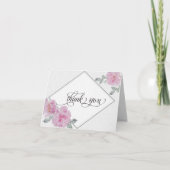 Moderne Waterverf Glitter Foliage BarefootBride™ Bedankkaart (Voorkant)