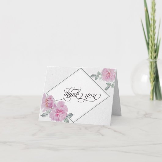 Moderne Waterverf Glitter Foliage BarefootBride™ Bedankkaart (Voorkant)