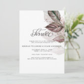 Moderne Waterverf Glitter Foliage BarefootBride™ Kaart (Staand voorkant)