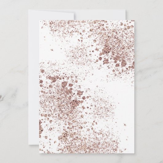 Moderne Waterverf Glitter Foliage BarefootBride™ Kaart (Achterkant)