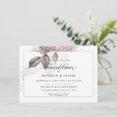 Moderne Waterverf Glitter Foliage BarefootBride™ Kaart (Staand voorkant)