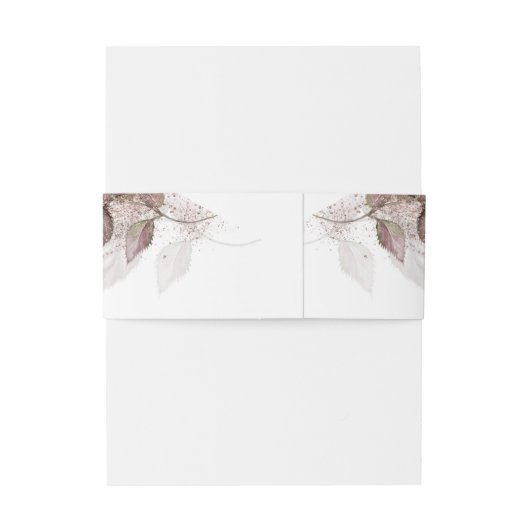 Moderne Waterverf Glitter Foliage BarefootBride™ Uitnodigingen Wikkel (Achterkant Voorbeeld)