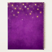 Moderne Waterverf Gold Bokeh Glitter Monogrammed Planner (Achterkant)