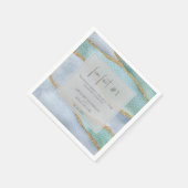 Moderne Waterverf Gold Dusty Blue Fact Wedding Servet (Hoek)