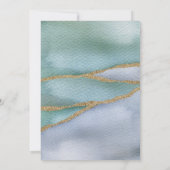 Moderne Waterverf Gold Glitter Faultline Wedding Kaart (Achterkant)