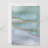 Moderne Waterverf Gold Glitter Faultline Wedding Kaart (Achterkant)