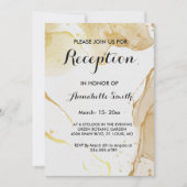 Moderne Waterverf Gold Reception Invitation Kaart (Voorkant)