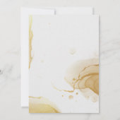 Moderne Waterverf Gold Reception Invitation Kaart (Achterkant)