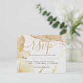 Moderne Waterverf Gold RSVP-Briefkaart Briefkaart (Staand voorkant)