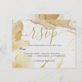 Moderne Waterverf Gold RSVP-Briefkaart Briefkaart (Voorkant / Achterkant)