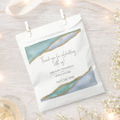 Moderne Waterverf Gold Trim Wedding Treat Bedankzakje (Geknipt)