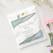 Moderne Waterverf Gold Trim Wedding Treat Bedankzakje (Gezegeld)