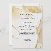 Moderne Waterverf Gold Verloving Kaart (Voorkant)