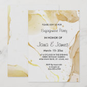 Moderne Waterverf Gold Verloving Kaart (Voorkant / Achterkant)