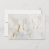 Moderne Waterverf Gold White marmer Wedding RSVP (Achterkant)