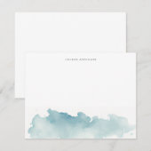 Moderne Waterverf golven Stationery plat Notitiekaartje (Voorkant / Achterkant)