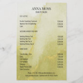 Moderne waterverf goud glitter flyer (Achterkant)