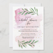 Moderne Waterverf Goud n Roze Eucalyptus Groen Kaart (Voorkant)