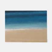 Moderne Waterverf goudblauw strand Deurmat (Voorkant)