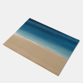 Moderne Waterverf goudblauw strand Deurmat (Schuin)